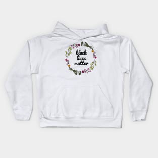 Black Lives Matter - Floral design Kids Hoodie